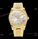 (GM Factory) Swiss 2836-2 Rolex DayDate Yellow Gold Roman Watch 40mm